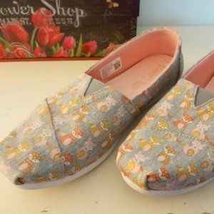 Toms Cute Fox Print Slip On- Size 9 !